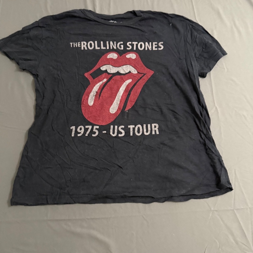 2020 The Rolling Stones 1975 US Concert Tour Graphic T Shirt Size XL, Black.